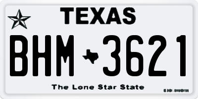 TX license plate BHM3621