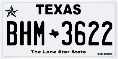TX license plate BHM3622