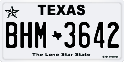 TX license plate BHM3642