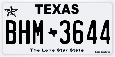 TX license plate BHM3644