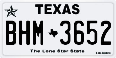 TX license plate BHM3652