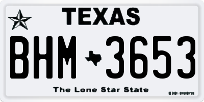 TX license plate BHM3653