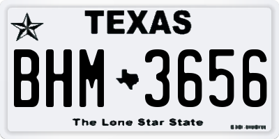 TX license plate BHM3656