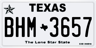 TX license plate BHM3657