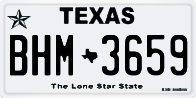 TX license plate BHM3659
