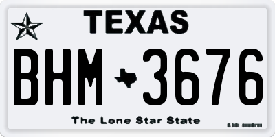 TX license plate BHM3676