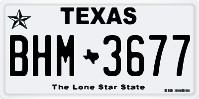TX license plate BHM3677