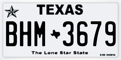 TX license plate BHM3679