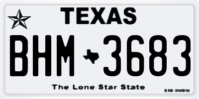TX license plate BHM3683