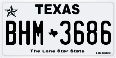 TX license plate BHM3686