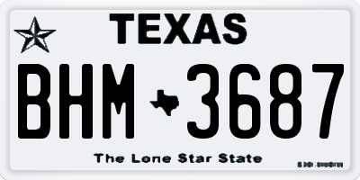 TX license plate BHM3687