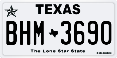TX license plate BHM3690