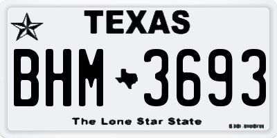 TX license plate BHM3693