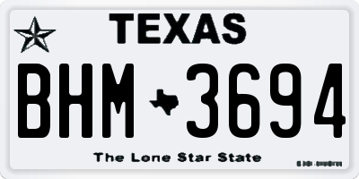 TX license plate BHM3694