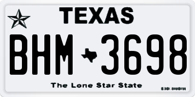 TX license plate BHM3698
