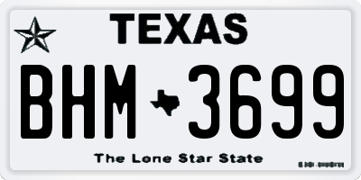 TX license plate BHM3699
