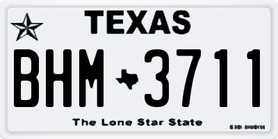 TX license plate BHM3711