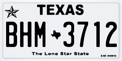 TX license plate BHM3712