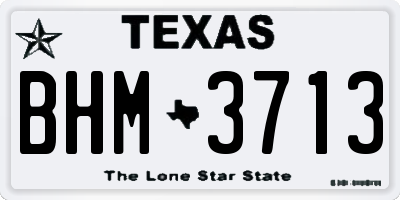 TX license plate BHM3713