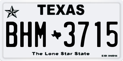 TX license plate BHM3715