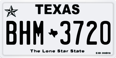 TX license plate BHM3720