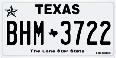 TX license plate BHM3722