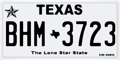 TX license plate BHM3723