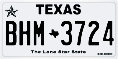 TX license plate BHM3724