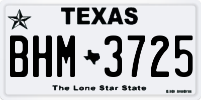 TX license plate BHM3725