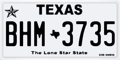 TX license plate BHM3735