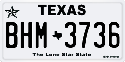 TX license plate BHM3736