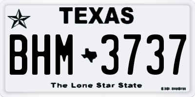 TX license plate BHM3737