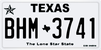 TX license plate BHM3741