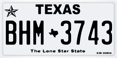 TX license plate BHM3743