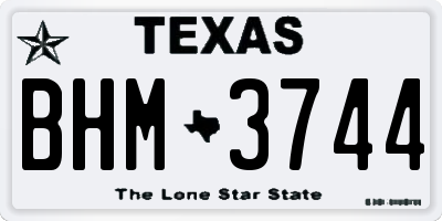 TX license plate BHM3744
