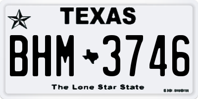 TX license plate BHM3746