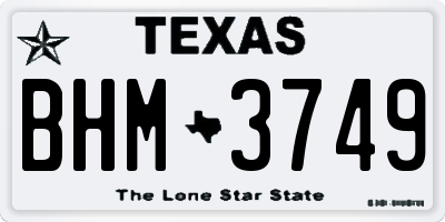 TX license plate BHM3749