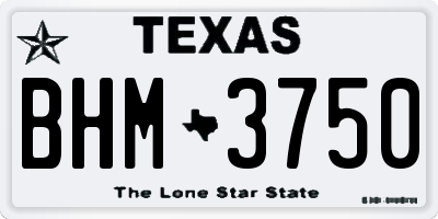 TX license plate BHM3750