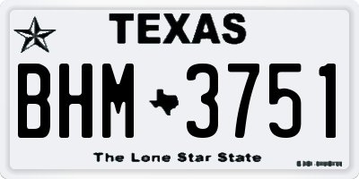 TX license plate BHM3751