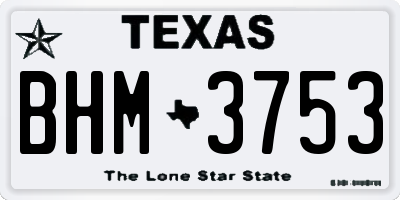 TX license plate BHM3753
