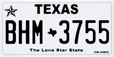 TX license plate BHM3755