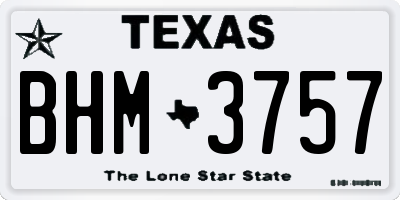 TX license plate BHM3757