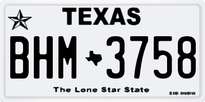 TX license plate BHM3758