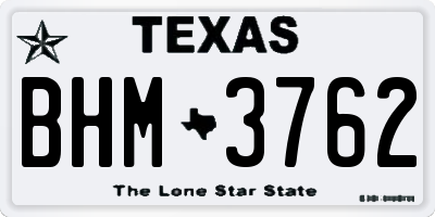 TX license plate BHM3762