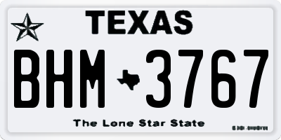 TX license plate BHM3767
