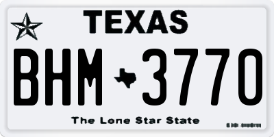 TX license plate BHM3770