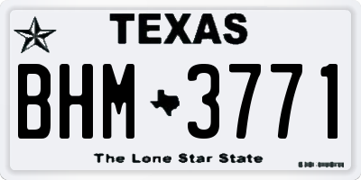 TX license plate BHM3771
