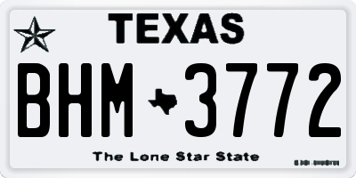 TX license plate BHM3772