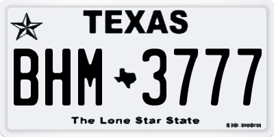 TX license plate BHM3777