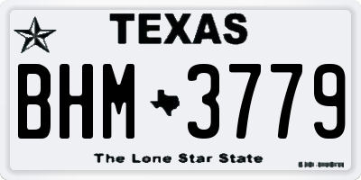 TX license plate BHM3779